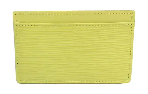 LOUIS VUITTON Leather Card Holder Women's Yellow