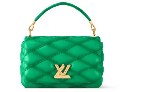 LOUIS VUITTON Lambskin Shoulder Bag, Crossbody Bag, Handbag Medium Women's Jadeite Green