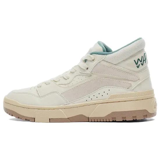 LINING Wave Skateboard Shoes Women's Mid-Top Ecru