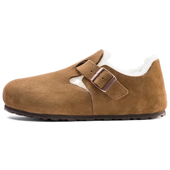 Birkenstock London Shearling Suede Leather 'Shearling Tea''