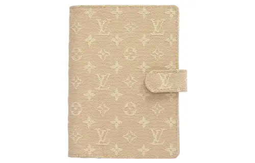 LOUIS VUITTON Canvas Notebook Protective Cover Bag Accessory Small Unisex Light Umber