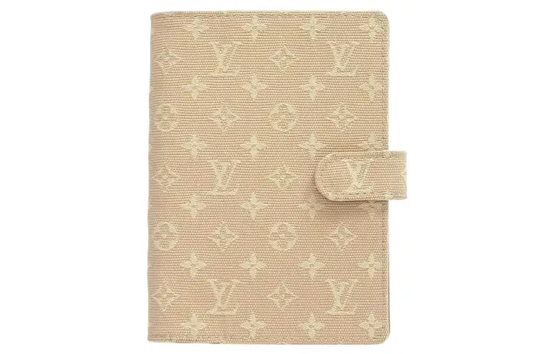 LOUIS VUITTON Canvas Notebook Protective Cover Bag Accessory Small Unisex Light Umber