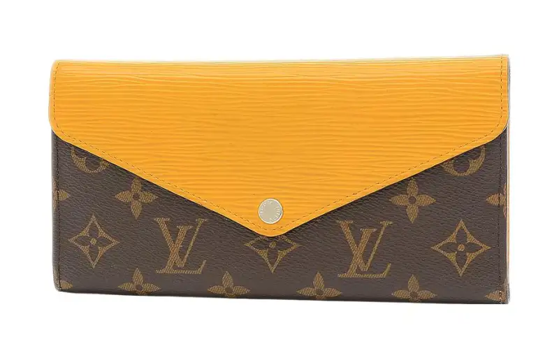 LOUIS VUITTON Canvas With Epi Leather Wallet Women's Brown & Yellow