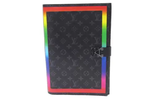 LOUIS VUITTON Canvas Document Folder Bag Merch Men's Gray & Multicolor