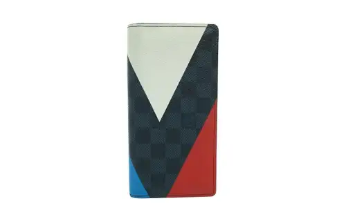LOUIS VUITTON Brazza Damier Cobalt Regatta Canvas Wallet Unisex Multicolor