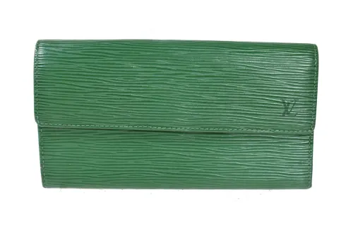 LOUIS VUITTON Epi Leather Wallet Medium Unisex Green