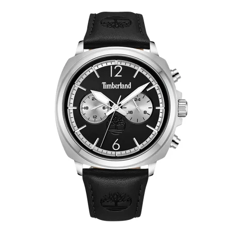 Timberland Williston Wrist Watches Quartz Movement Leather Strap 43mm Black Dial Men's Watches