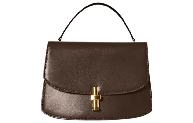 THE ROW Sofia 10 Smooth Calfskin Messenger Bag, Handbag Women's Bright Brown