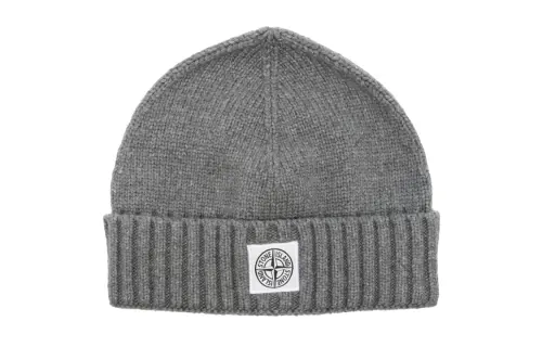 STONE ISLAND Junior Logo Patch Ribbed Beanie