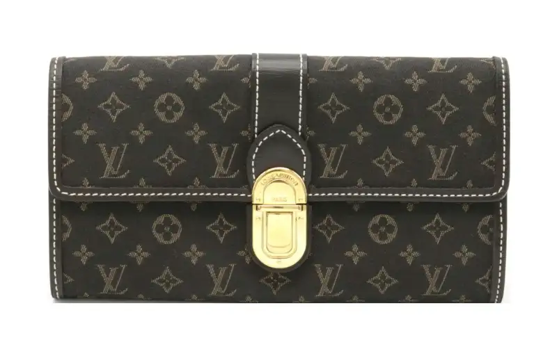 LOUIS VUITTON Canvas With Leather Wallet Unisex Charcoal