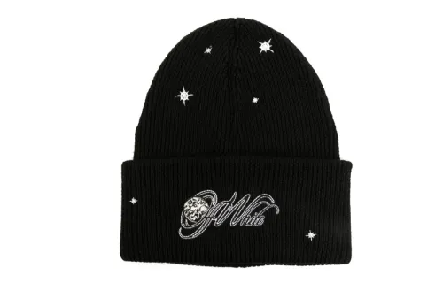 OFF WHITE Crystal embellished Logo Beanie