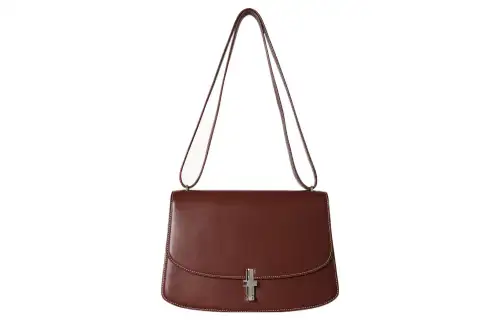 THE ROW Sofia 10 Smooth Calfskin Handbag, Shoulder Bag Women's Cherry Wood Color