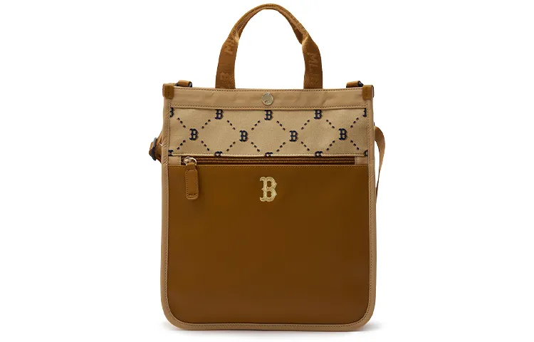 MLB Cotton Crossbody Bag, Shoulder Bag, Handbag Regular Women's Khaki & Brown