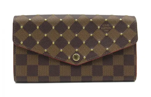LOUIS VUITTON PVC Coated Canvas Wallet Unisex Red