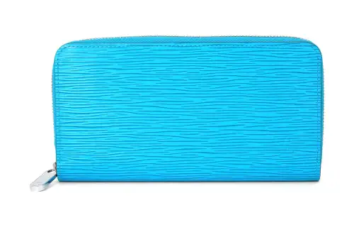 LOUIS VUITTON Zippy Zip Closure Epi Leather Wallet Women's Turquoise