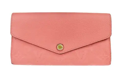 LOUIS VUITTON Leather Wallet Medium Unisex Orange Red