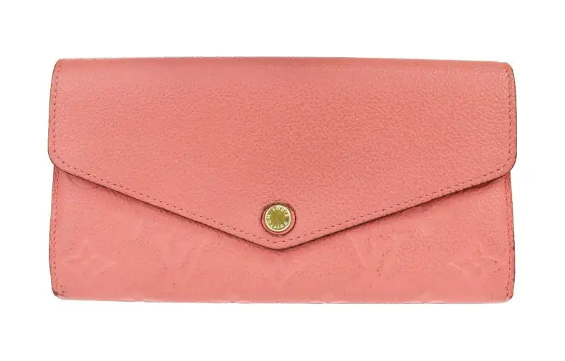 LOUIS VUITTON Leather Wallet Medium Unisex Orange Red