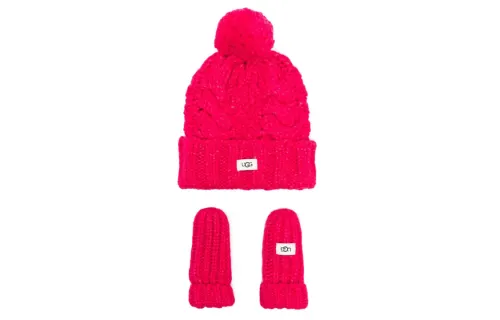 UGG Chunky-knit Beanie And Mitten Set Set Of Two