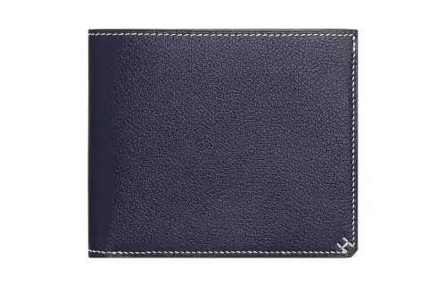 HERMES H Sellier Evercolor Calfskin Wallet Women's 2Z Bleu Nuit Midnight Blue