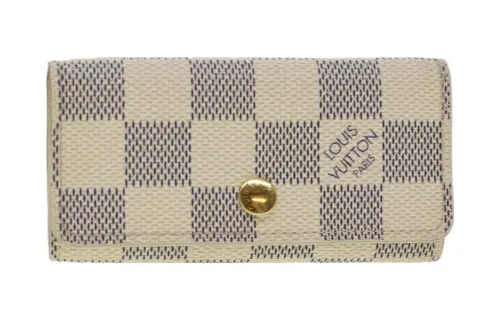 LOUIS VUITTON Canvas Key Pouch Women's Beige