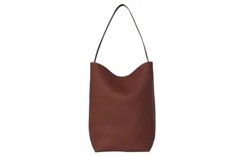 THE ROW Matte Grain Calfskin Leather Tote Bag, Shopping Bag, Handbag Women's Cognac Brown