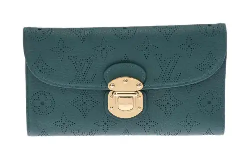 LOUIS VUITTON Leather Wallet Unisex Green