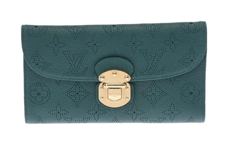 LOUIS VUITTON Leather Wallet Unisex Green