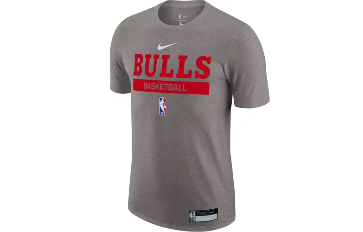 Nike T-Shirts Men's Gray Crew Neck Moderate Straight Fit