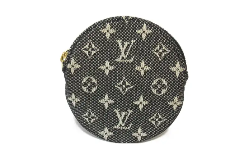 LOUIS VUITTON Canvas Wallet Unisex Black