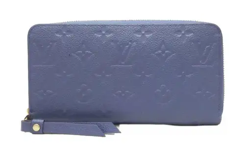 LOUIS VUITTON Leather Wallet Women's Blue