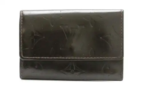 LOUIS VUITTON Calfskin Wallet Key Pouch Unisex Black
