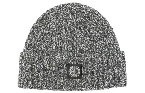 STONE ISLAND Logo-patch Mélange Beanie