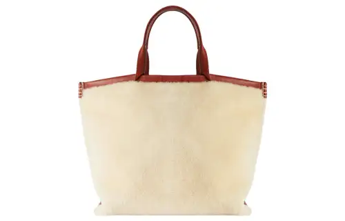 Loro Piana Shearling Handbag Women's Butter & Deep Chamomile