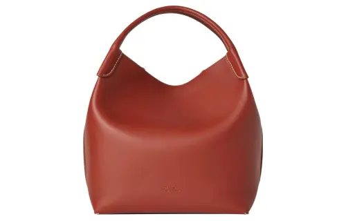 Loro Piana Calfskin One Shoulder Handbag Large Women's Dark Cod Color