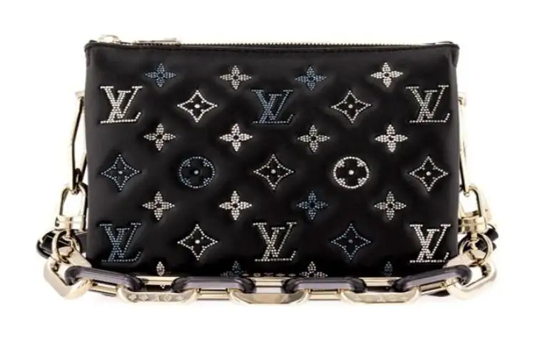 LOUIS VUITTON Coussin Leather Shoulder Bag, Crossbody Bag Small Women's Black