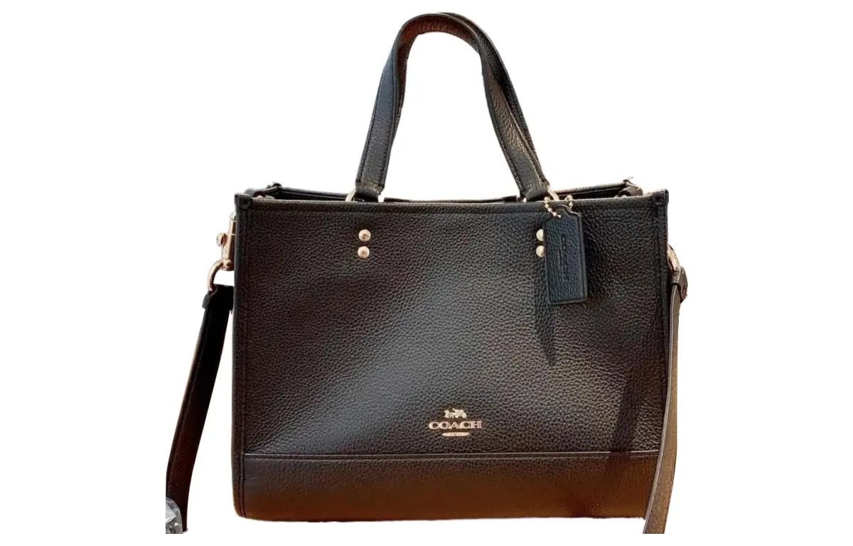 COACH Dempsey Leather Tote Bag, Shopping Bag, Handbag, Shoulder Bag, Crossbody Bag Large Women's Black