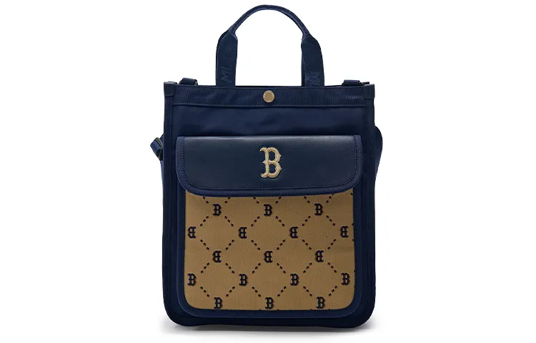 MLB Cotton With Polyester Crossbody One Shoulder Handbag Regular Men's Marine Blue & Brown