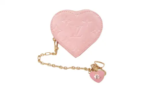 LOUIS VUITTON Patent Leather Wallet Women's Rose Pearl Color