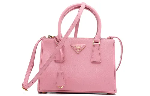 PRADA Saffiano Leather One Shoulder Handbag Women's Pink