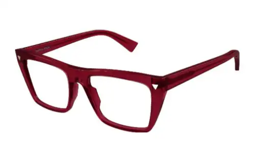 Bottega Veneta Acetate Irregular Shape Eyeglass Frames Men's Red