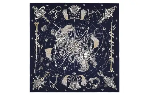 HERMES Silk Scarf Women's Black