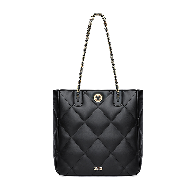 Disney Minnie Series Pu Tote Bag, Shopping Bag, Crossbody Bag, Chain Bag, Shoulder Bag Women's Black