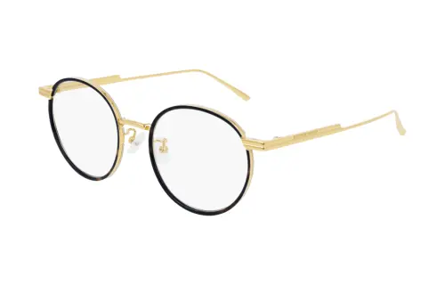 Bottega Veneta Metal Irregular Shape Eyeglass Frames Men's Gold