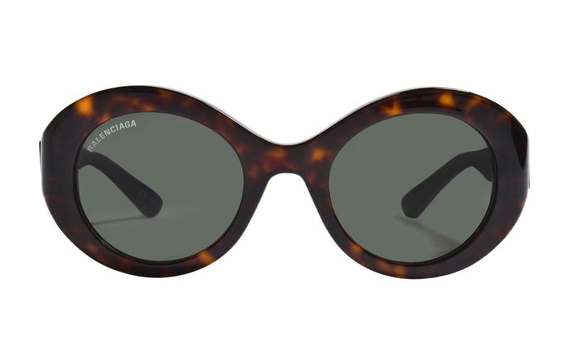 Balenciaga Acetate Irregular Shape Sunglasses Women's Brown