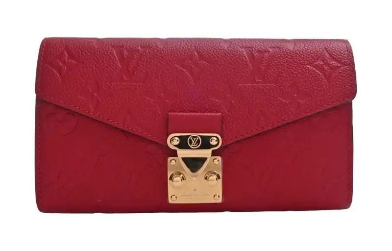LOUIS VUITTON Leather Wallet Regular Women's Red