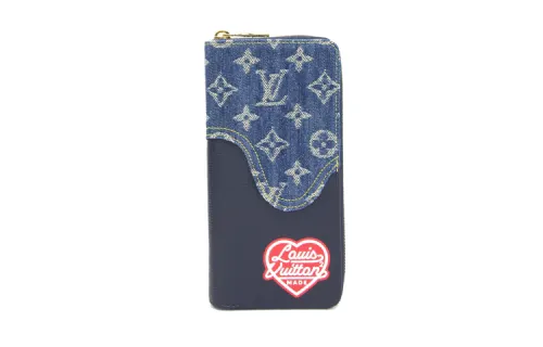 LOUIS VUITTON NIGO Collaboration Zippy Monogram Denim Wallet Regular Men's Dark Blue