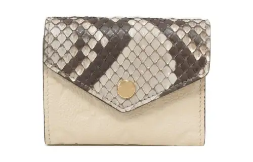 LOUIS VUITTON Leather Wallet Women's Beige