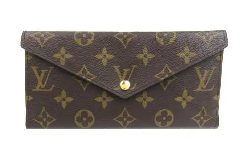 LOUIS VUITTON Sarah Canvas Wallet Regular Women's Brown