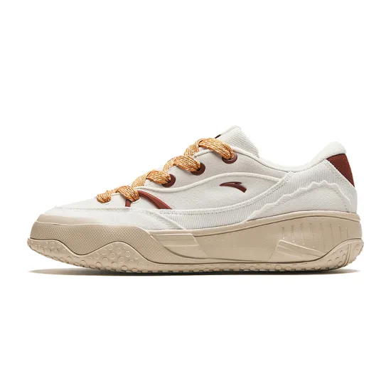 Anta Cookie Shoes Cushioning Wear-Resistant Low-Top Skateboard Shoes Women's White Brown