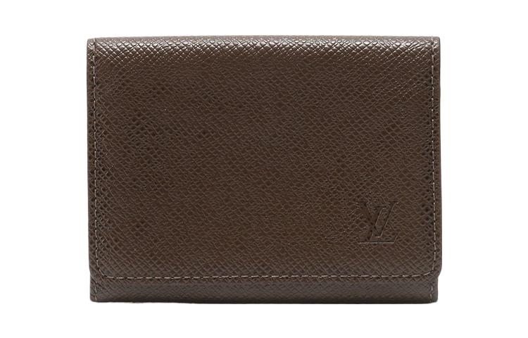 LOUIS VUITTON Minimalist Style Leather Wallet Unisex Brown